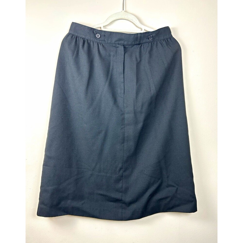 Vintage 80s Inner Visions by Ship'n Shore Black Twill A-Line Skirt 14 30x28